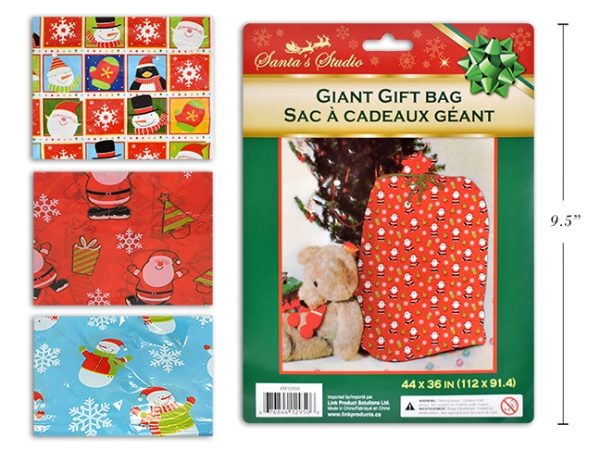 Christmas Giant Plastic Gift Bag – 36″ x 44″ ~ 1 per pack