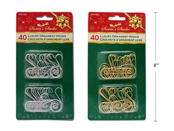 Christmas Scroll Ornament Hooks ~ 40 per pack