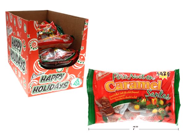 Christmas Soft Caramel Filled Chocolate Santa – Foil Covered ~ 128g bag