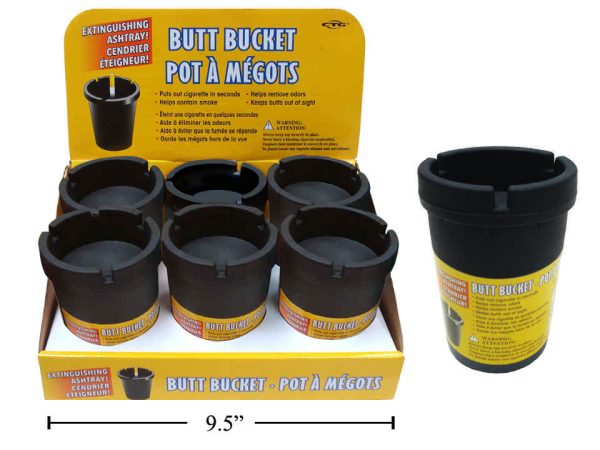 Butt Bucket Extinguishing Ashtray – Black Only ~ 6 per display