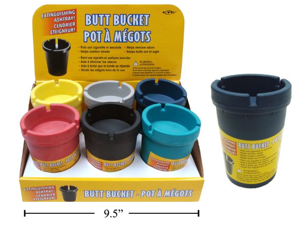 Butt Bucket Extinguishing Ashtray – Multi Color ~ 6 per display