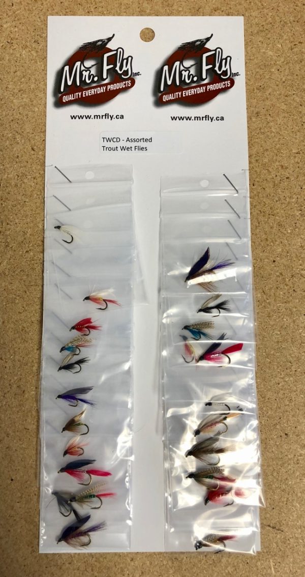 Assorted Trout Wet Flies ~ 24 per card