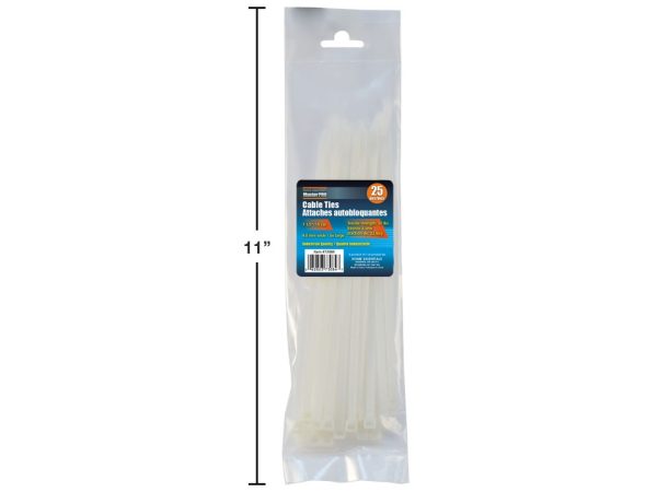 Cable Ties – White ~ 4.8mm x 7.5″ ~ 25/pk
