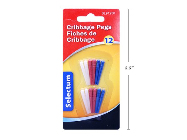 Selectum Plastic Cribbage Pegs ~ 12 per pack