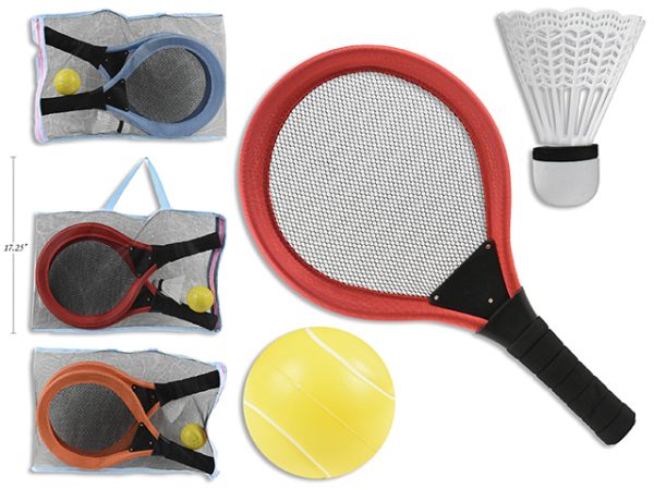 Mesh Trampoline Racquet Set with Foam Handles – 21.5″ ~ 4 piece set