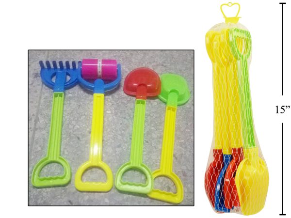 Sunny Dayz Beach Sand Tools in Net Bag ~ 4 pieces