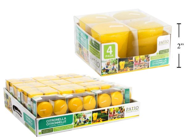Citronella Votive Candles ~ 4 per pack