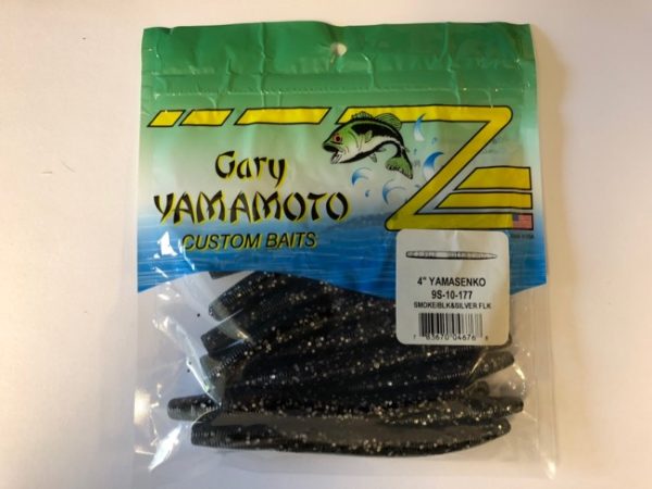Gary Yamamoto 4″ YamaSenko ~ Smoke w/Black & Silve Flake