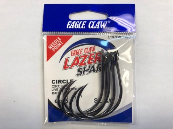 Eagle Claw Lazer Sharp Circle Hook – Platinum Black – Size 4/0 ~ 6 per pack