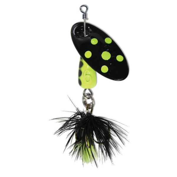 Panther Martin Lure – Size 2 ~ Spotted Fly Black Fluorescent Yellow
