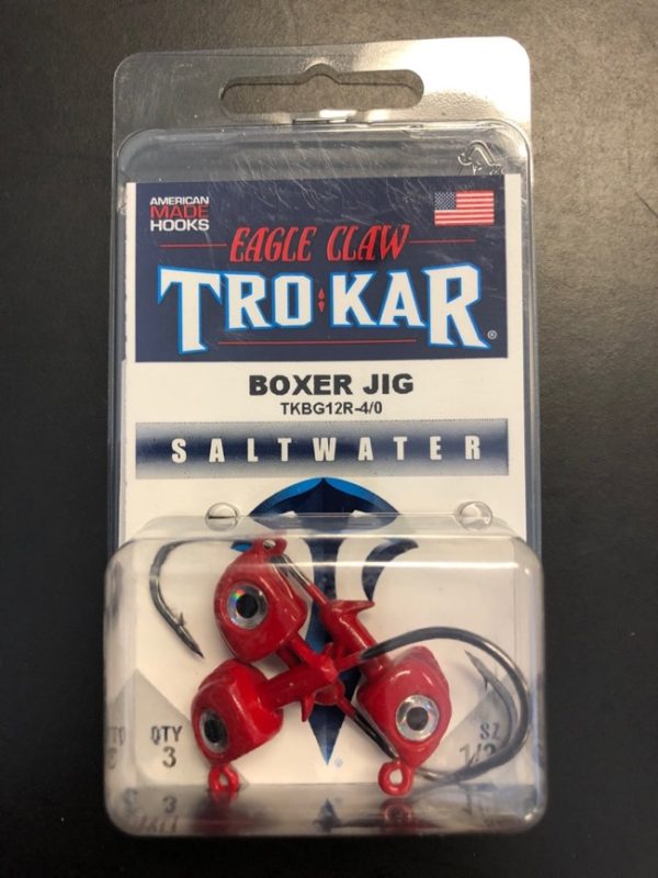 Eagle Claw 1/2oz Saltwater Box Jig with Eyes + 4/0 Hook – 3/pk ~ Red
