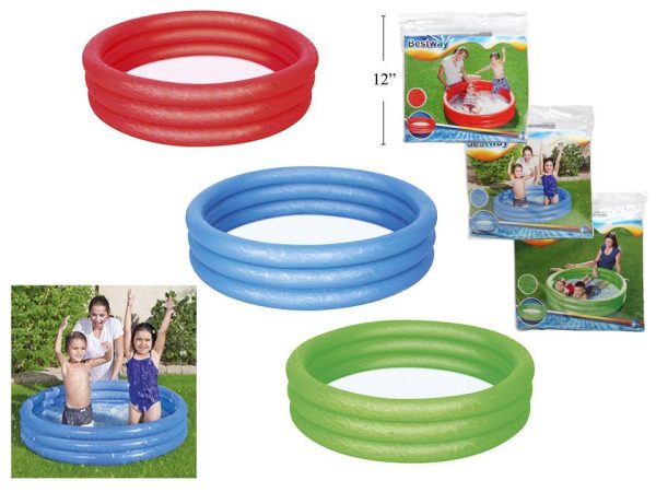 Inflatable Solid Bright Colors 3-Ring Pool ~ 48″ x 10″ {51025}