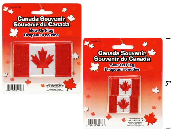 Canada Sew-On Flags ~ 2 assorted