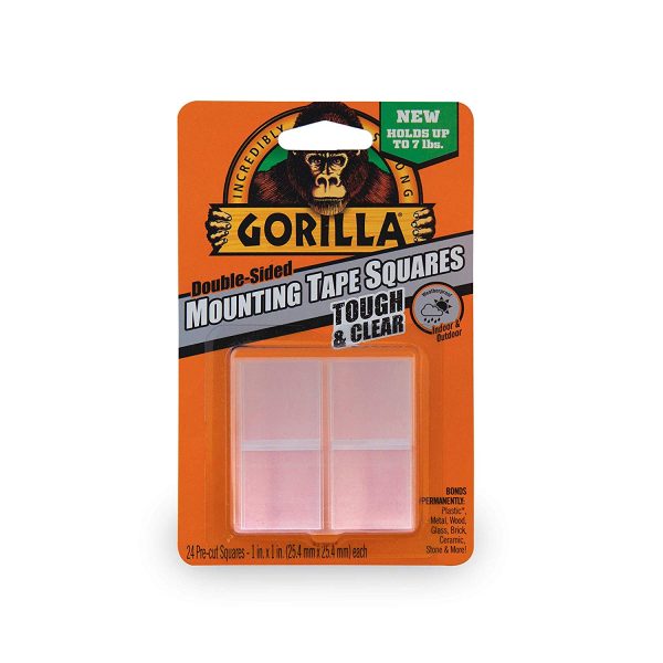 Gorilla Mounting Tape Squares ~ 1″ squares / 24 square per pack