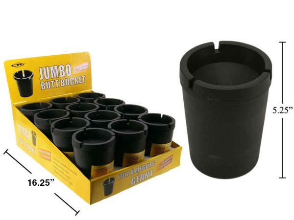Jumbo Butt Bucket Extinguishing Ashtray – Black Only ~ 12 per display