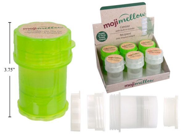 MojiMellow Canister with Built-In Grinder ~ 6 per pack