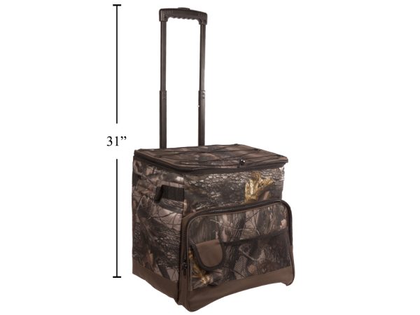 Insulated Camo Picnic Cooler Trolley Bag with Handle + Wheels ~ 40L