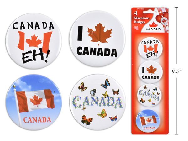 Canada Button Pins ~ 4 per pack