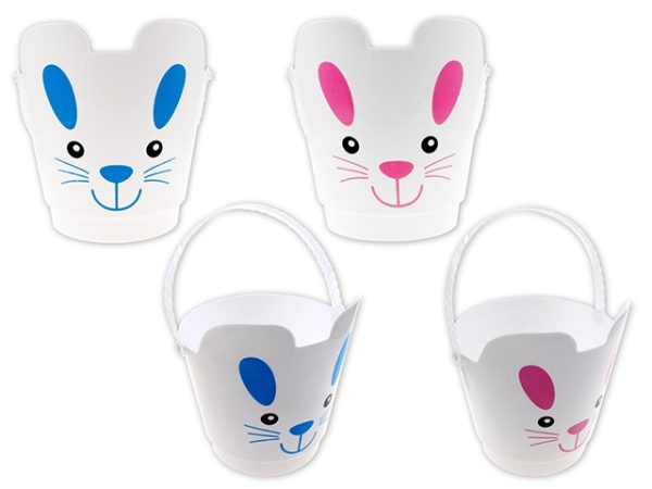 Easter Die-cut Plastic Bunny Egg Hunt Bucket ~ 7.25″