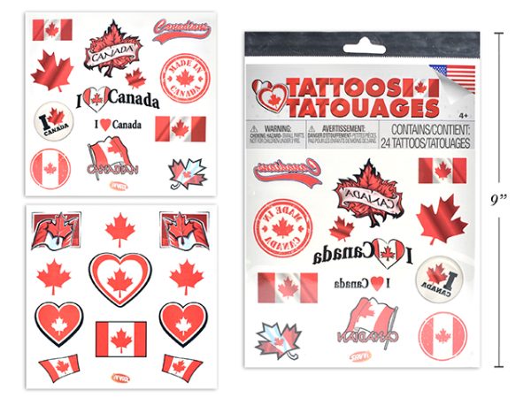 Canada Day Tattoos ~ 24 per pack