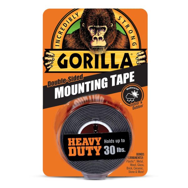 Gorilla Heay Duty Mounting Tape ~ 1″ x 60″ ~ holds up to 30lbs