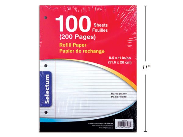 Selectum Ruled Refill Sheets – Letter Size ~ 100 / sheets