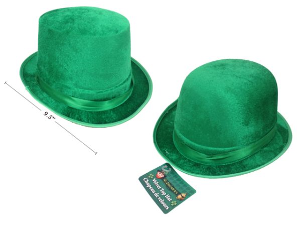 St. Patrick’s Day Velvet Derby Style Top Hat with Satin Band