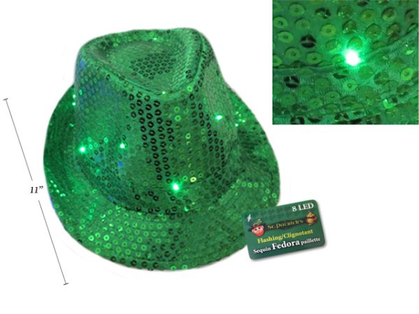 St. Patrick’s Day Sequin Flashing Fedora Hat