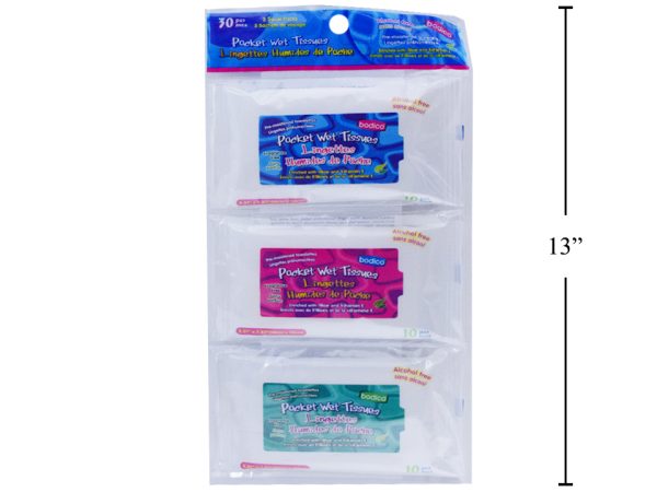 Pocket Wet Wipes – Moist Towelettes ~ 3 packs