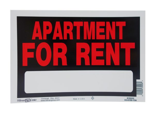 PVC Sign – 8″ x 12″ ~ Apartment for Rent