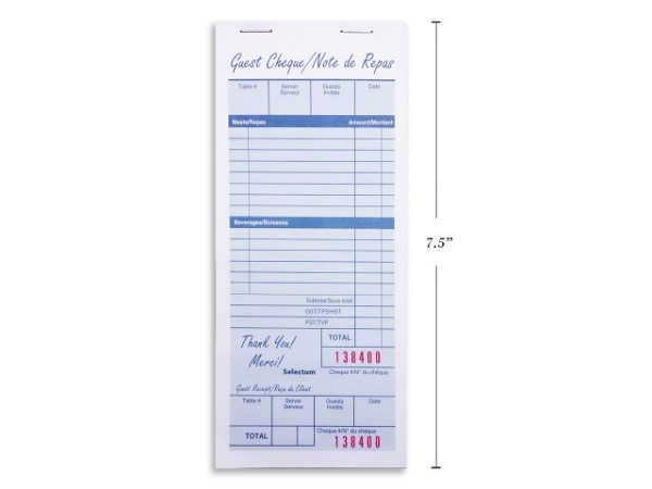 Restaurant Guest Check Pad ~ 100 sheets