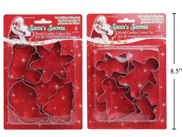 Christmas Metal Cookie Cutters ~ 4 per pack