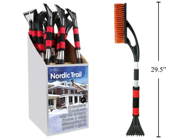Extendable Snow Brush with Ice Scraper ~  29.5″ to 37″