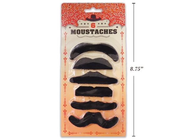 Halloween Assorted Moustaches ~ 6 per pack