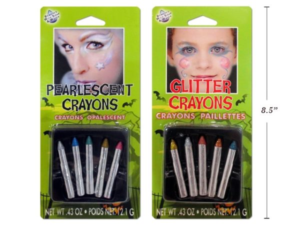 Halloween Pearlescent / Glitter No-Mess Make-Up Crayons ~ 5 per pack