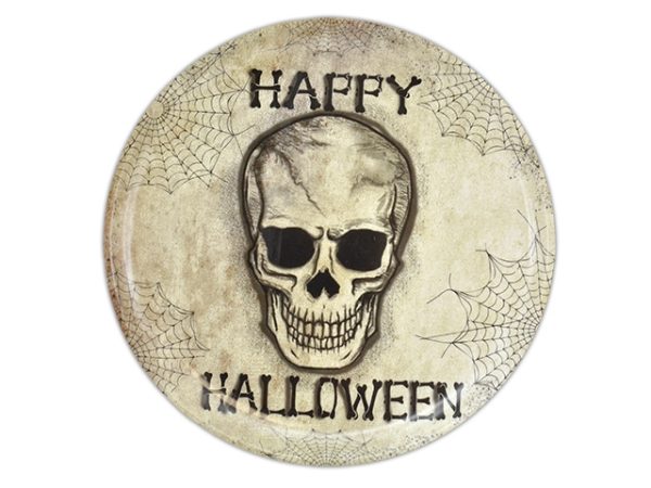 Halloween Round Skull Tray ~ 13-5/8″