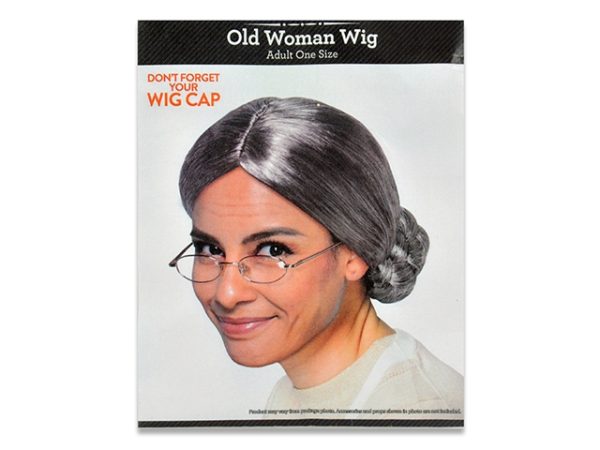 Halloween Adult Granny Wig with Silver Hair