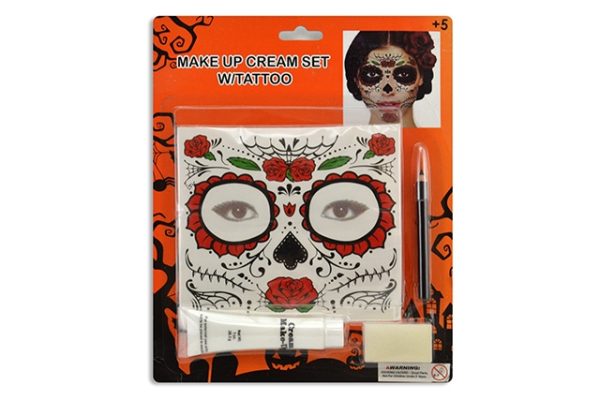 Halloween Day of the Dead Face Tattoo Make Up Set