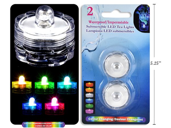 Submersible LED Color Changing Tealights ~ 2 per pack