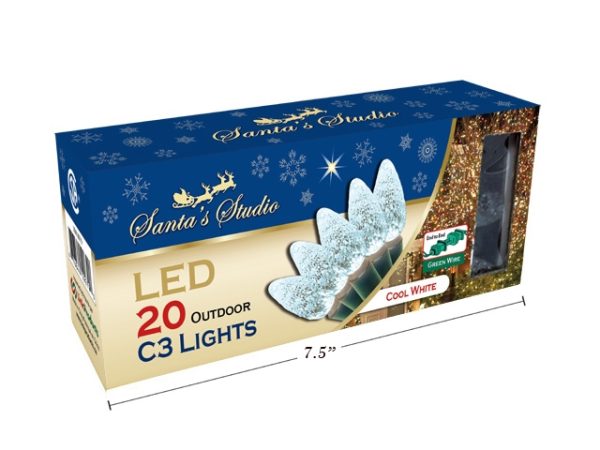 Christmas C3 LED Outdoor Lights – 20/pk ~ Cool White