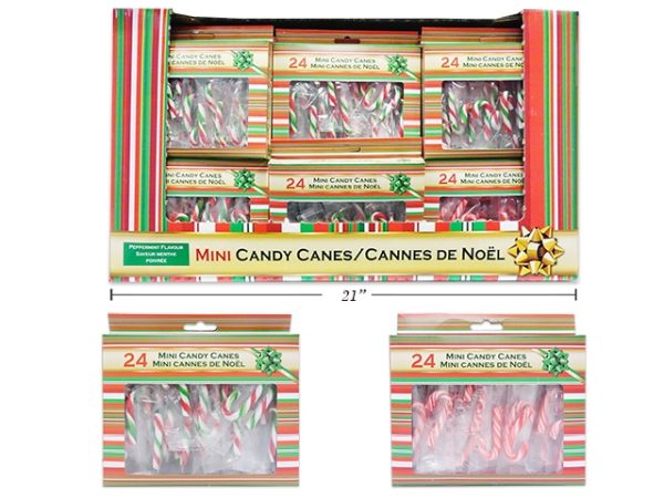 Christmas Peppermint Mini Candy Canes ~ 24 per box