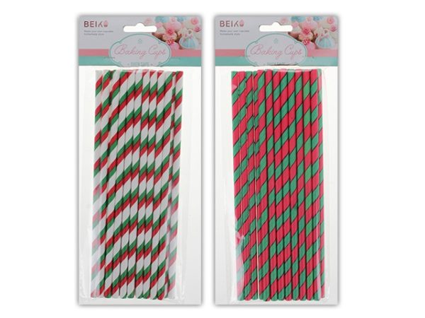 Christmas Swirl Paper Straws ~ 20 per pack