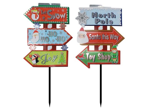 Christmas Outdoor Foil Direction Sign ~ 23.5″