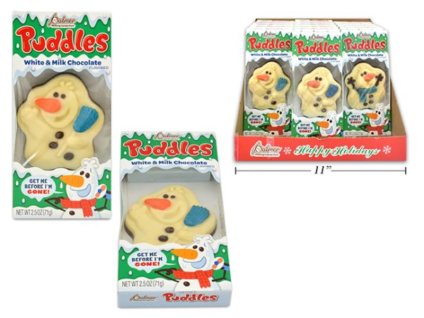 Christmas Palmer Puddles Melting Snowman – White & Milk Chocolate ~ 71 gram