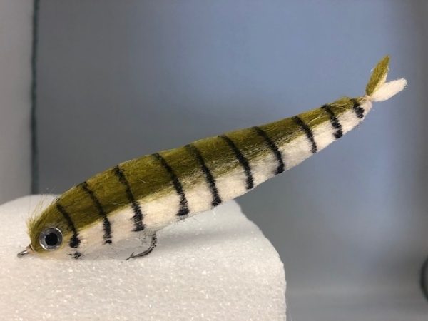 Olive/White with Black Stripes Game Changer with Eyes