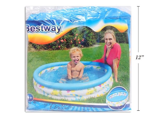 Inflatable Round Coral Kids Pool ~ 40″ Diameter x 10″ high