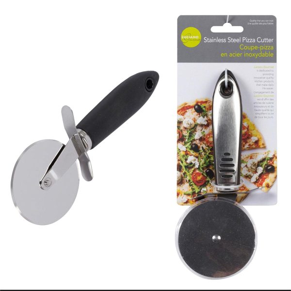 Luciano Stainless Steel Pizza Cutter with Soft Grip Handle