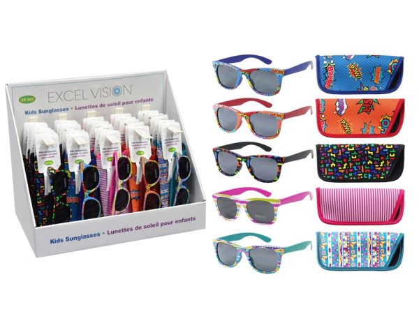 Excel Vision Kid’s Print Sunglasses w/Case