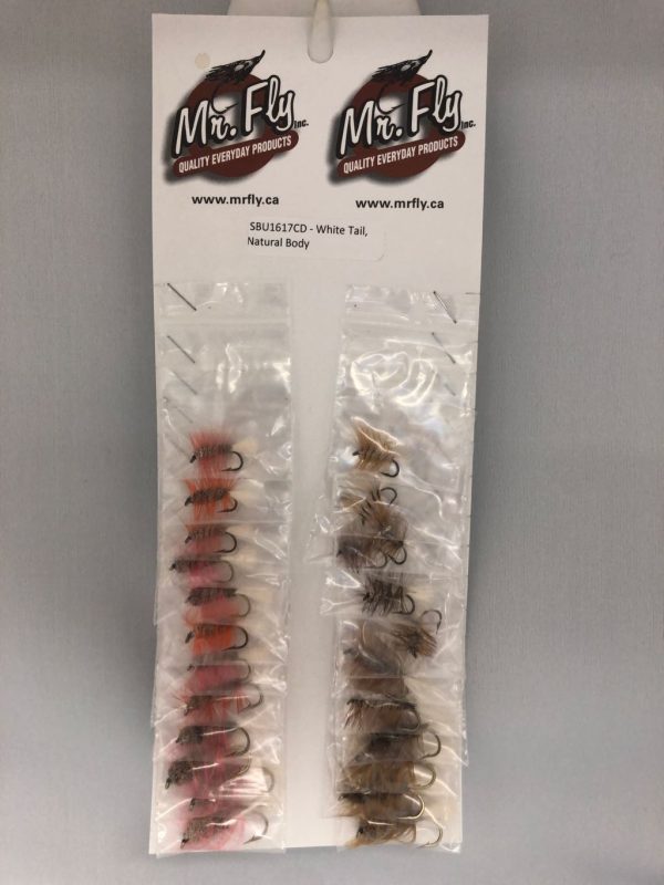 White Tail, Natural Body, Orange or Brown Hackle Salmon Bugs