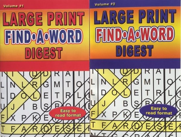 Large Print Find-A-Word Puzzle Books ~ Digest Size